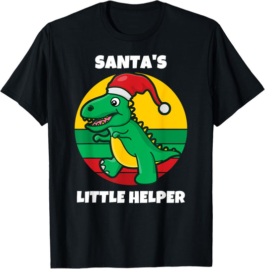 Cute Festive Christmas Dinosaur Santa Hat Kids T-Shirt