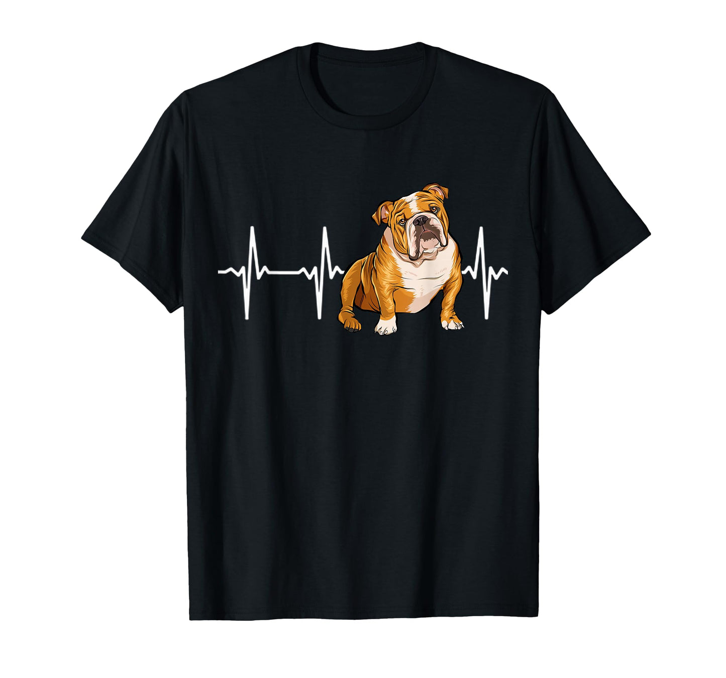 Bulldog Heartbeat Dog Lover Men Women Kids T-Shirt