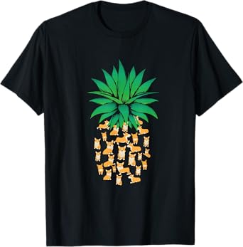 Novelty Summer Tropical Pineapples Fruit Pet Mom Funny Pembroke Welsh Corgi Dogs Pineapple Men Women Cute Dog T-Shirt
