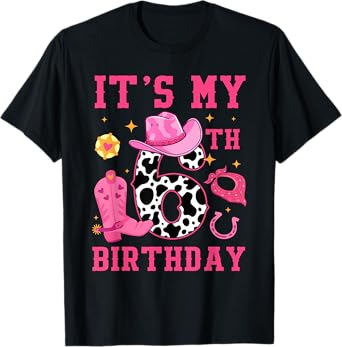It's My 6th Birthday Rodeo Western Cowgirl 6 Years Old T-Shirt