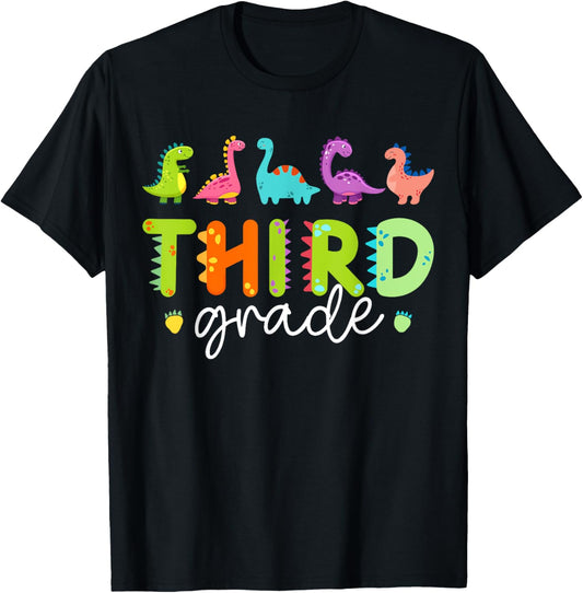 Dinosaur Third Grade Back to School 3rd Grade Boys Kids T-Shirt