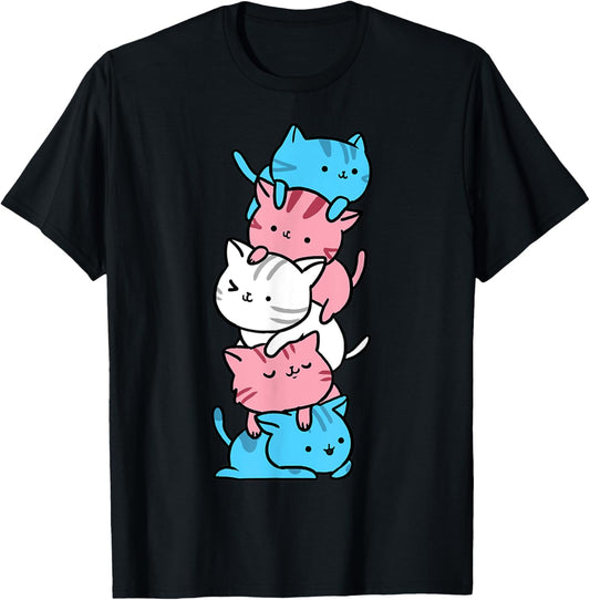 Cat Pile Trans Pride Transgender Day Of Visibility T-Shirt