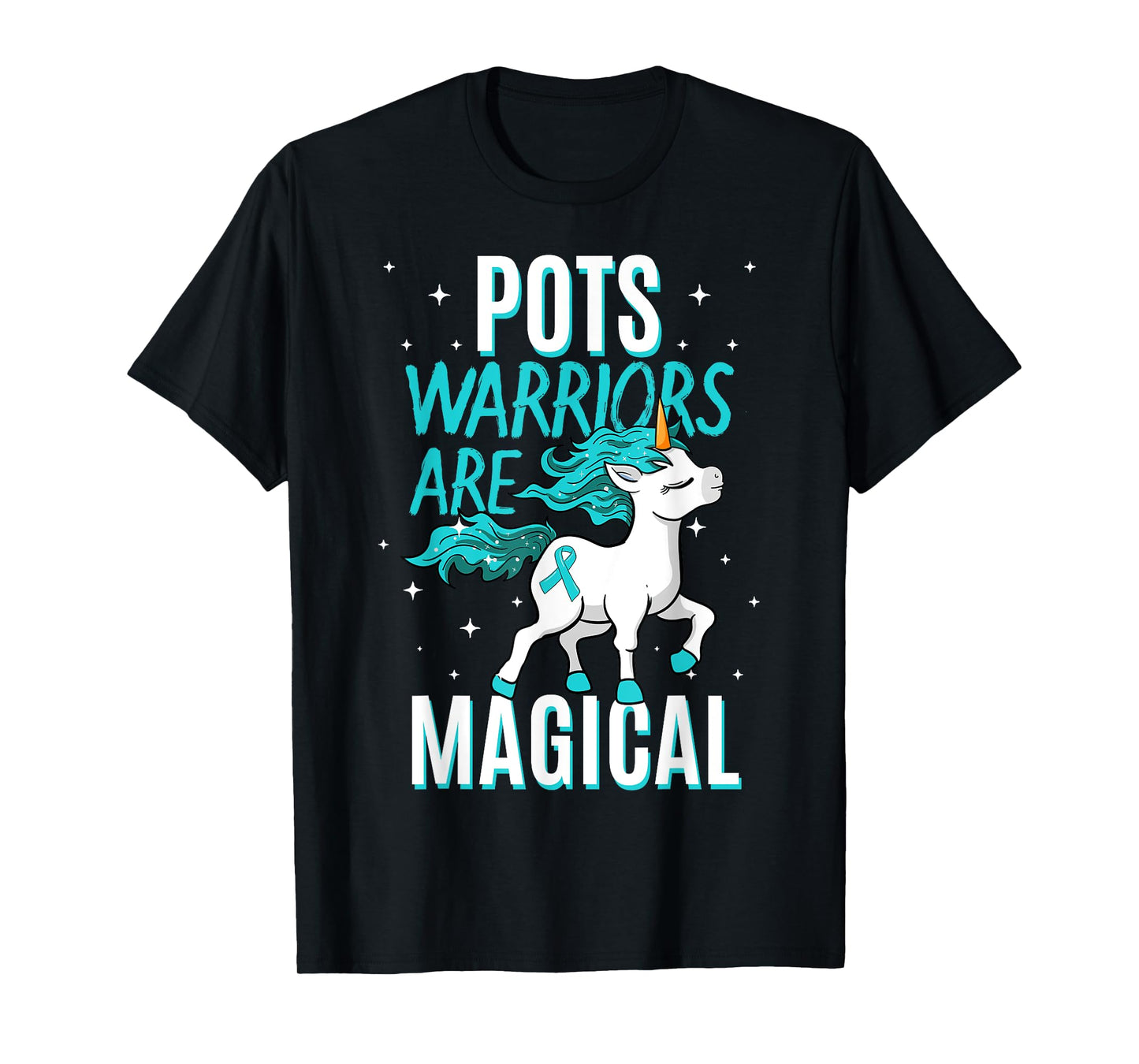 POTS Warriors Are Magical Unicorn Ribbon Dysautonomia T-Shirt