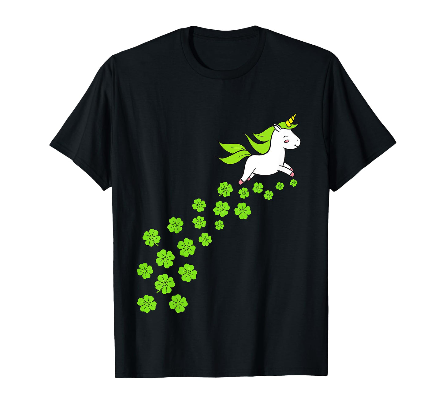 Kids Girls Happy St Patricks Day Unicorn Shamrock Clover Toddler T-Shirt