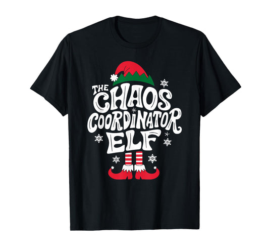 Christmas Chaos Coordinator Elf Xmas Pajama Gift Mom & Dad T-Shirt