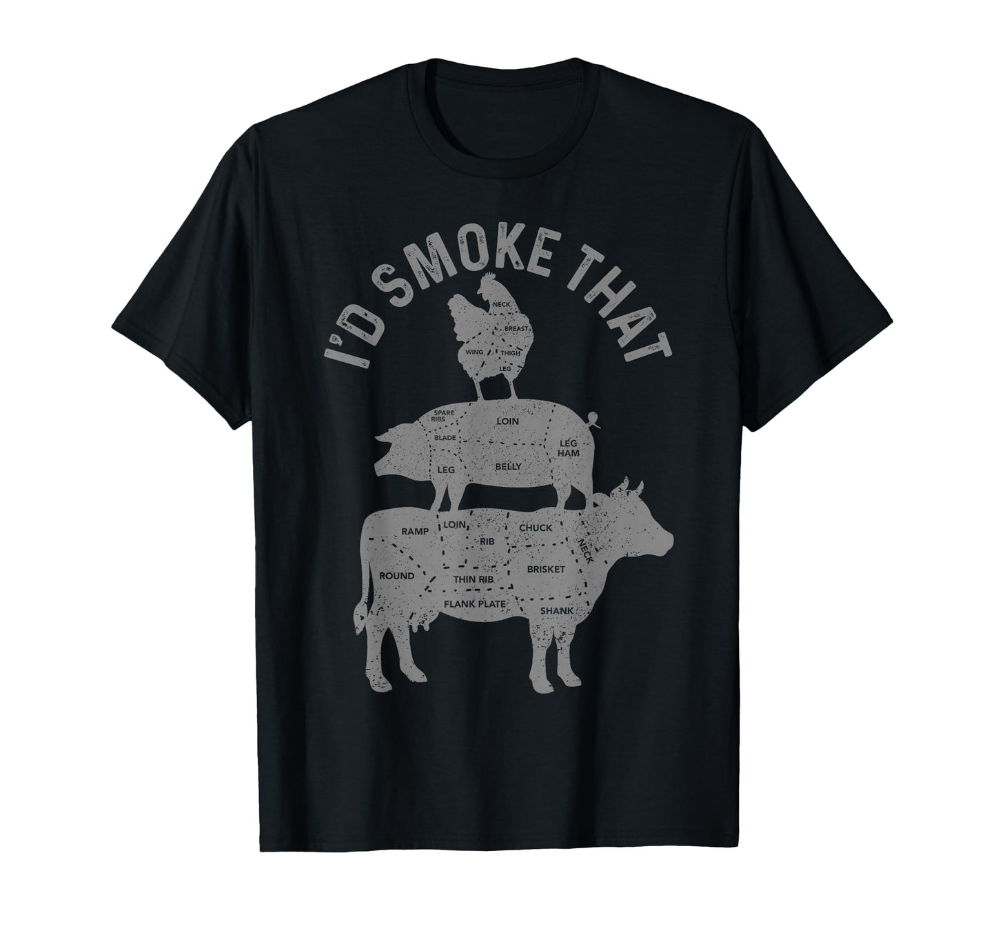 Chef Butcher BBQ I'd Smoke That Pork Beef Funny Father's Day T-Shirt