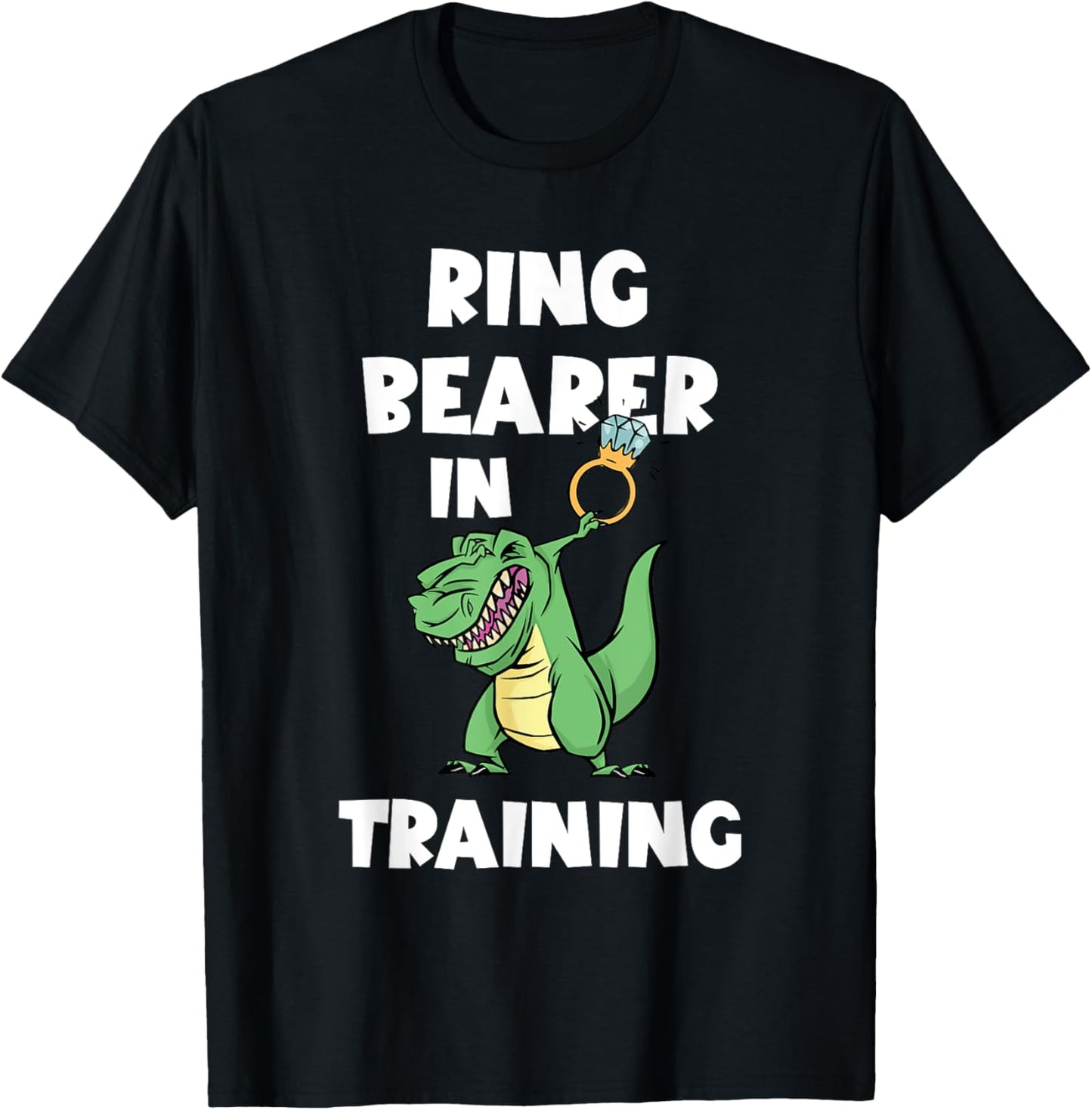 Funny Ring Bearer Dino T-Rex In Training Wedding Party T-Shirt
