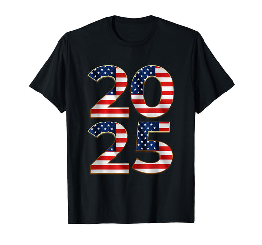 2025 Happy New Year American US Flag Patriotic 4th of July T-Shirt