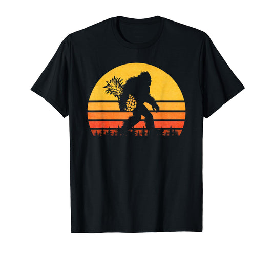 Retro Bigfoot Pineapple T-Shirt, Sasquatch With Fruit Tee T-Shirt