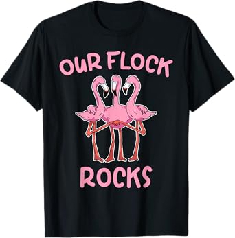 Our Flock Rocks Flamingo Matching Family Vacation Group T-Shirt