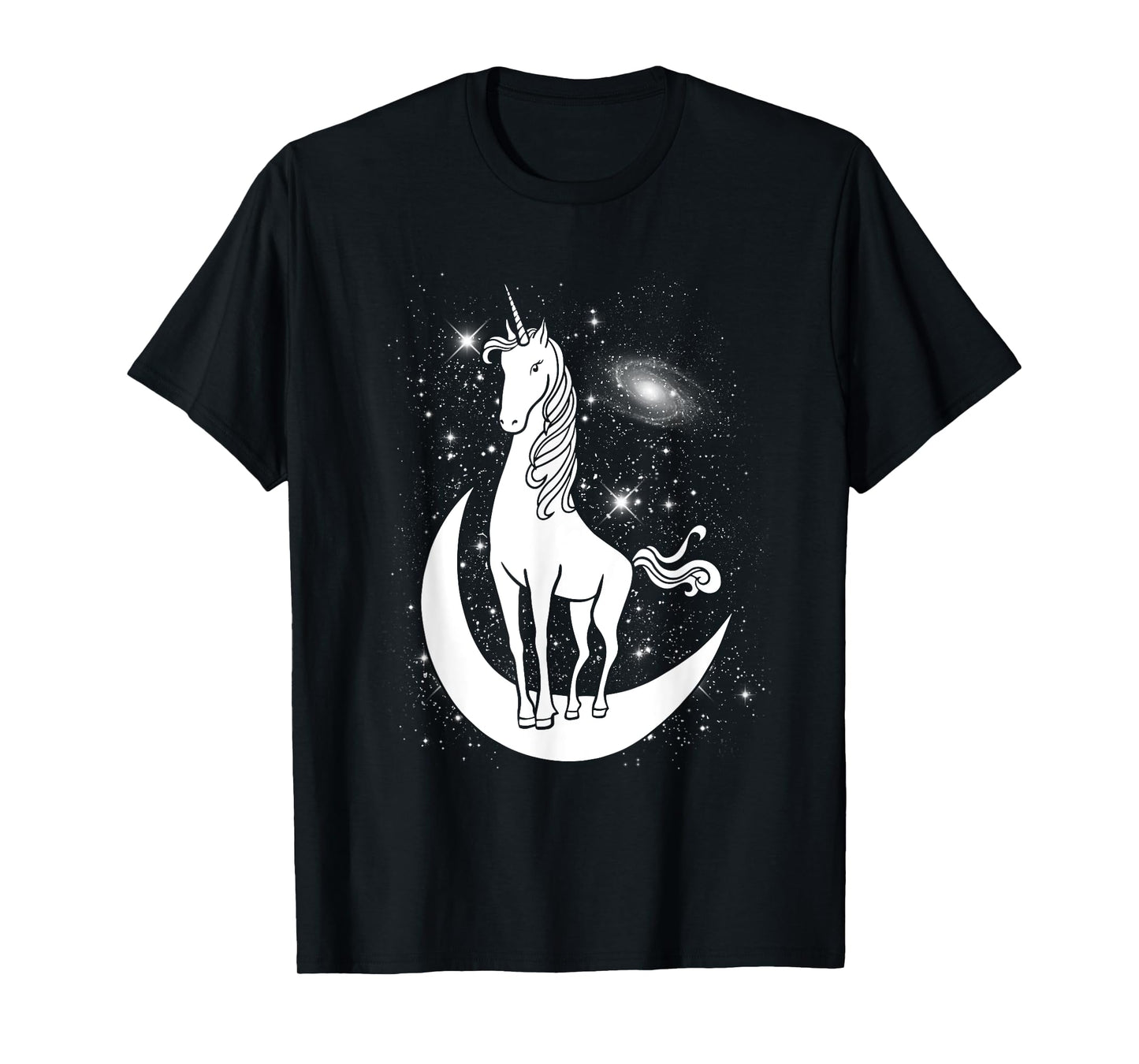 Unicorn Standing on Crescent Moon Magic Unicorn Gift T-Shirt