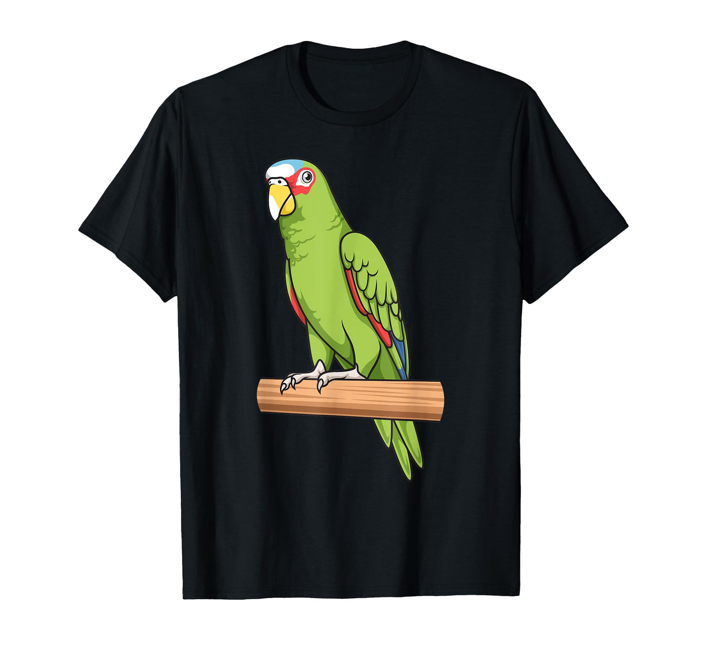 Parrot Bird White-Fronted Sitting on a Tree Branch T-Shirt