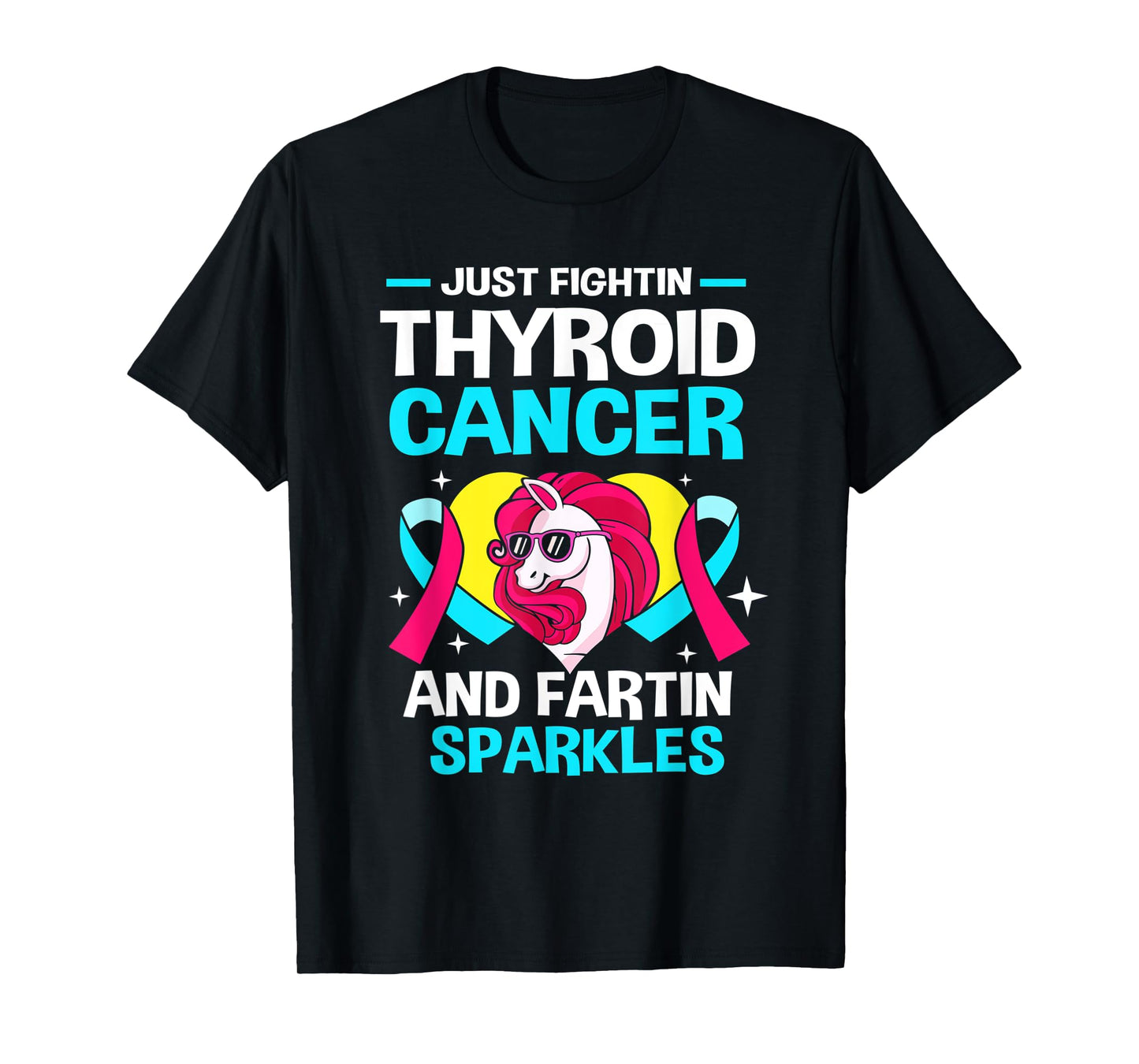 Unicorn Thyroid Cancer Funny Thyroid Cancer Warrior T-Shirt
