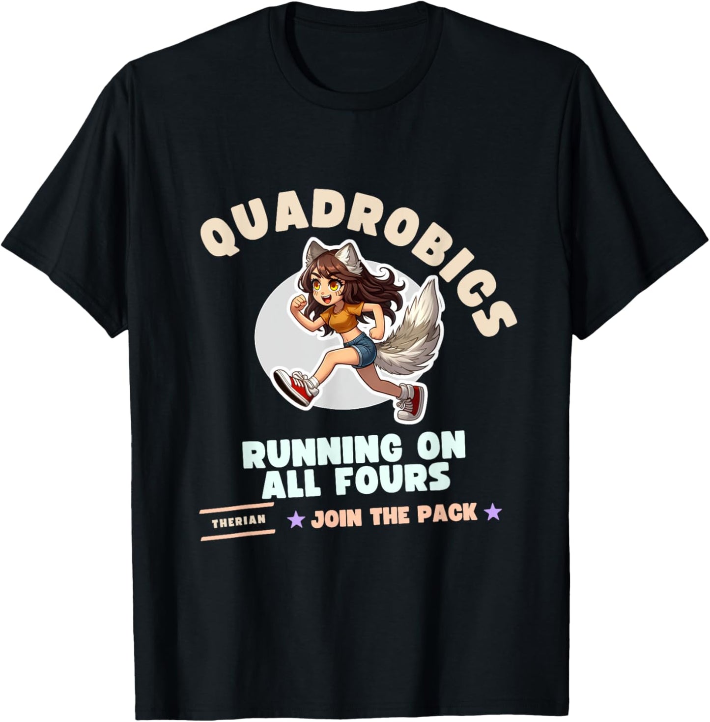 Quardrobics Therian Gear For Teen Tween Girl Fox Wolf Cat T-Shirt