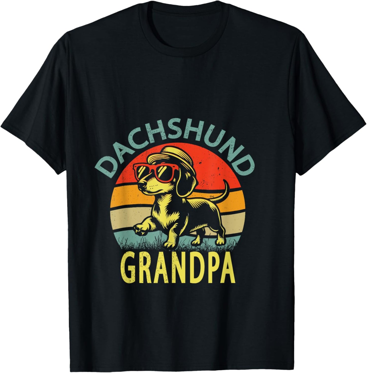 Funny Vintage Dachshund grandpa Father's Day T-Shirt