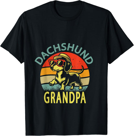 Funny Vintage Dachshund grandpa Father's Day T-Shirt