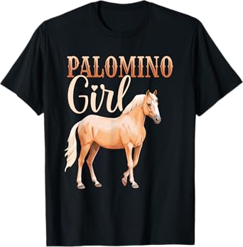 Palomino Girl Horse Lover Girls Women T-Shirt
