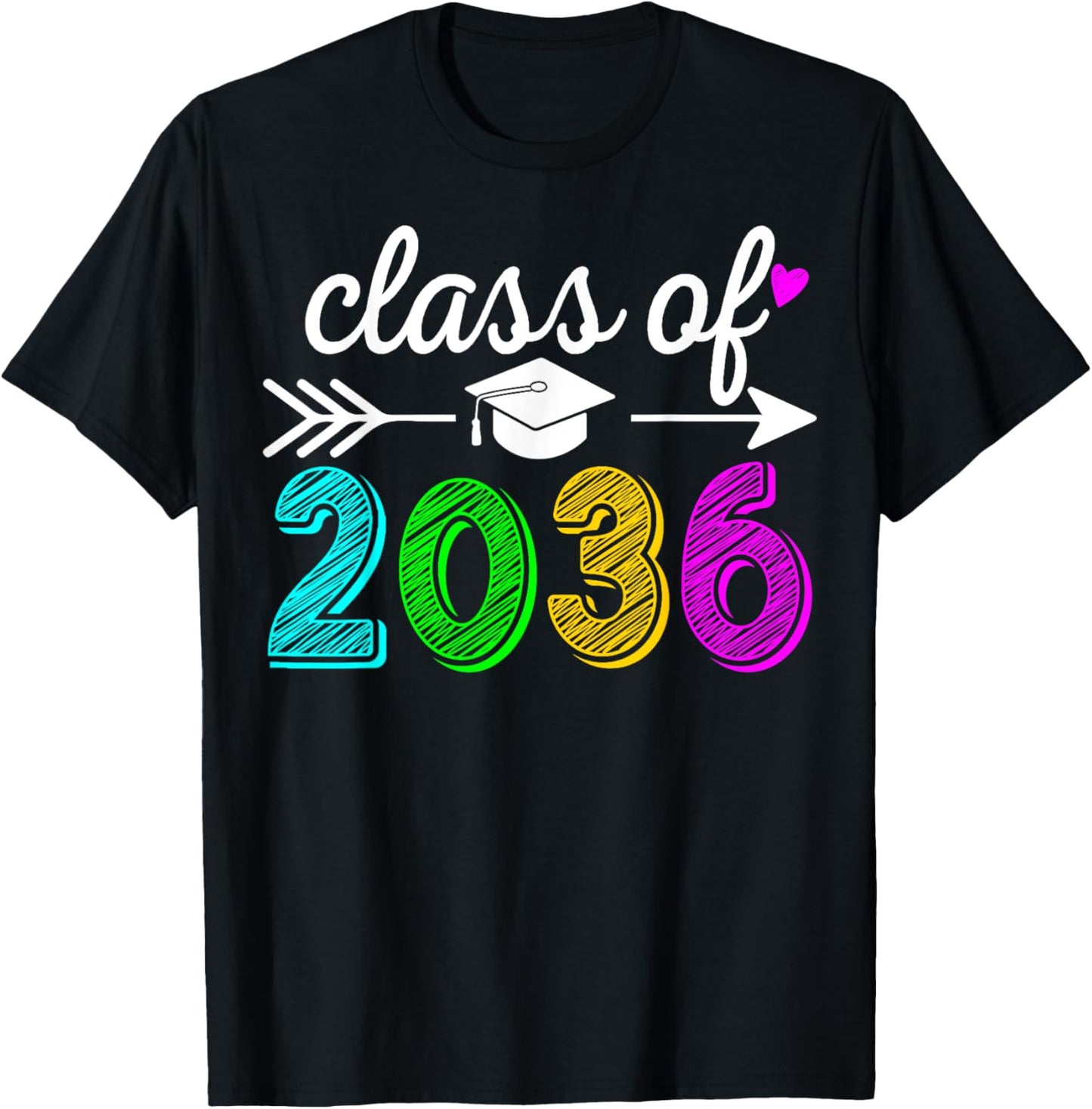 Class Of 2036 Grow With Me First Day Of Preschool Prek Retro T-Shirt