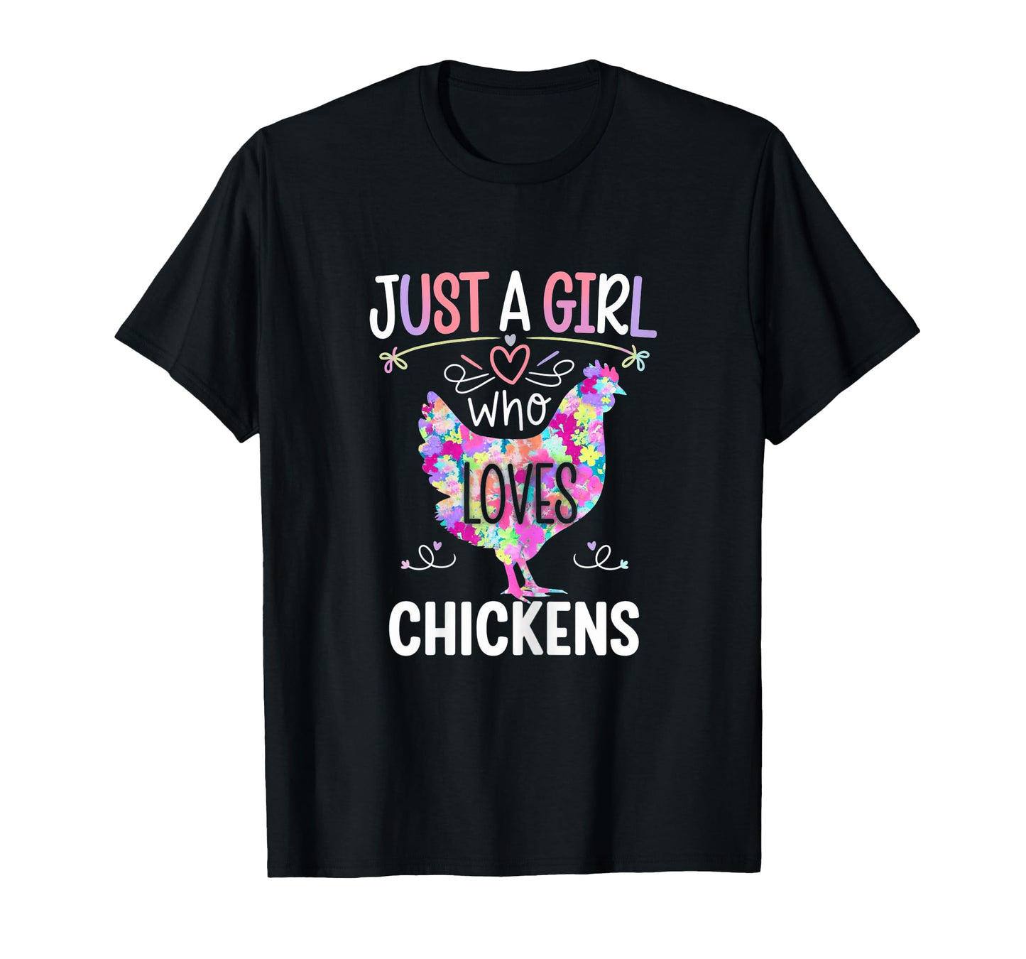 Just A Girl Who Loves Chickens Cute Floral T-Shirt