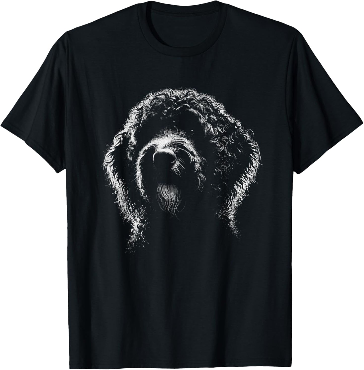 Portuguese Water Dog Owner Face Art Design T-Shirt