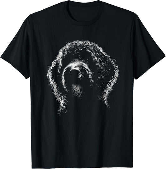 Portuguese Water Dog Owner Face Art Design T-Shirt
