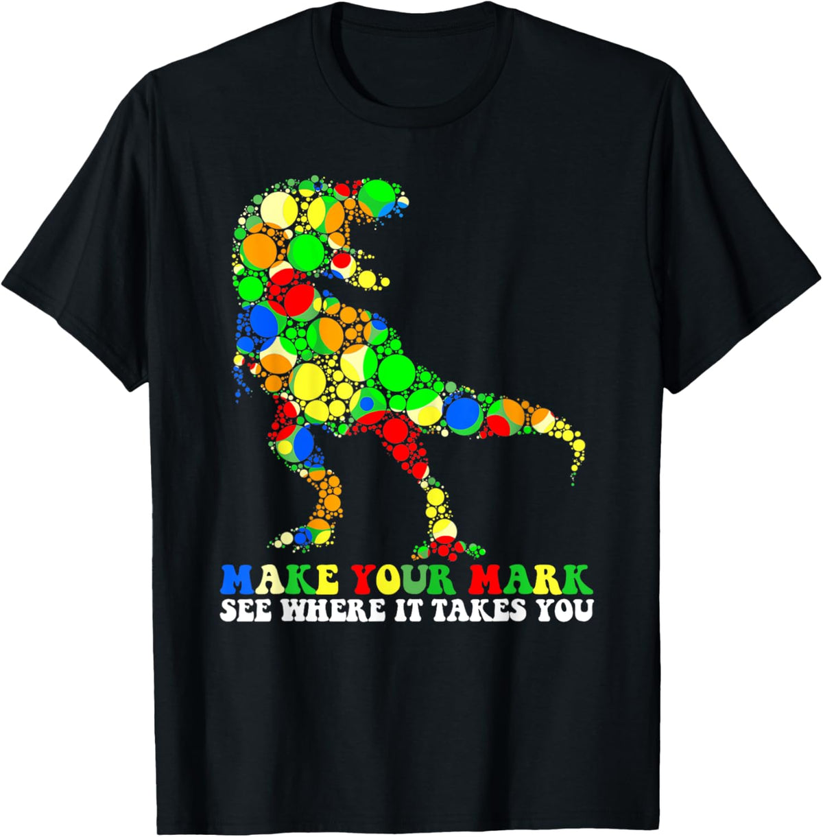 Dot Day T Rex Dinosaur Make your mark Polka Dot Kids Boys T-Shirt