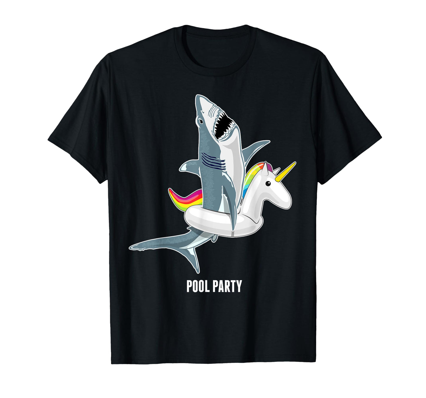 Pool Party Unicorn Float Funny Shark Lover Gift Kids T-Shirt