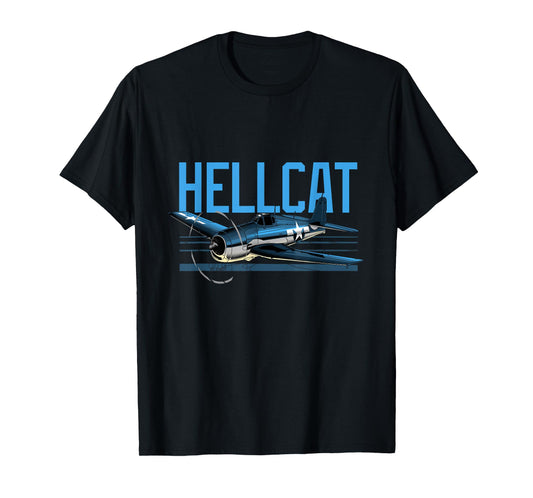 USA Military Warbird Airplane Hellcat WWII Vintage Fighter T-Shirt