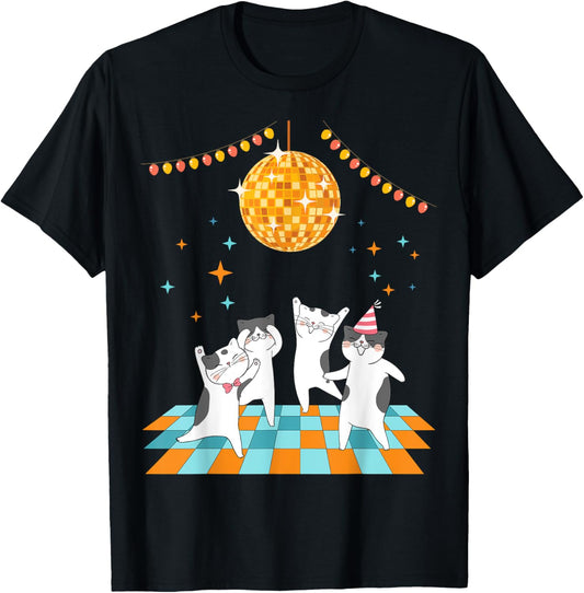 Party Cats Dancing under Disco Ball T-Shirt