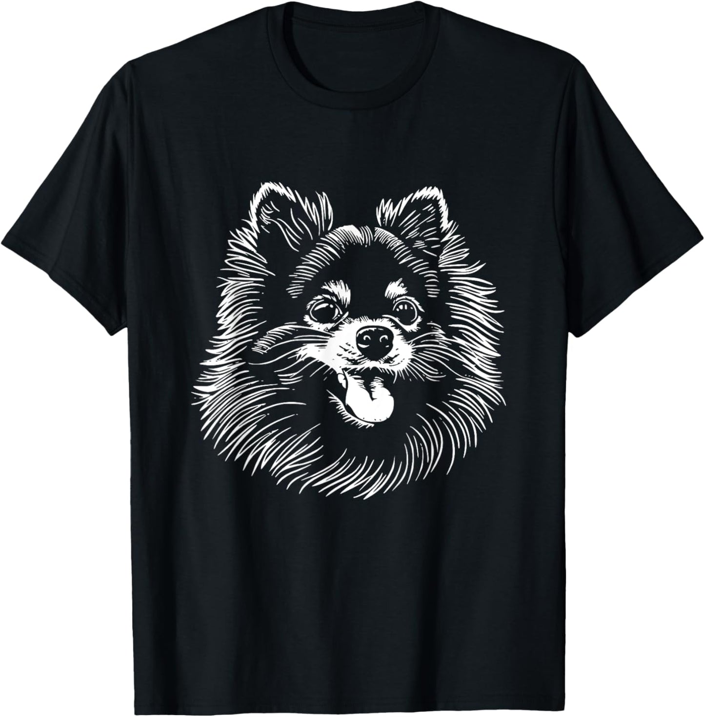 Cute Pomeranian Dog Face Graphic Design T-Shirt