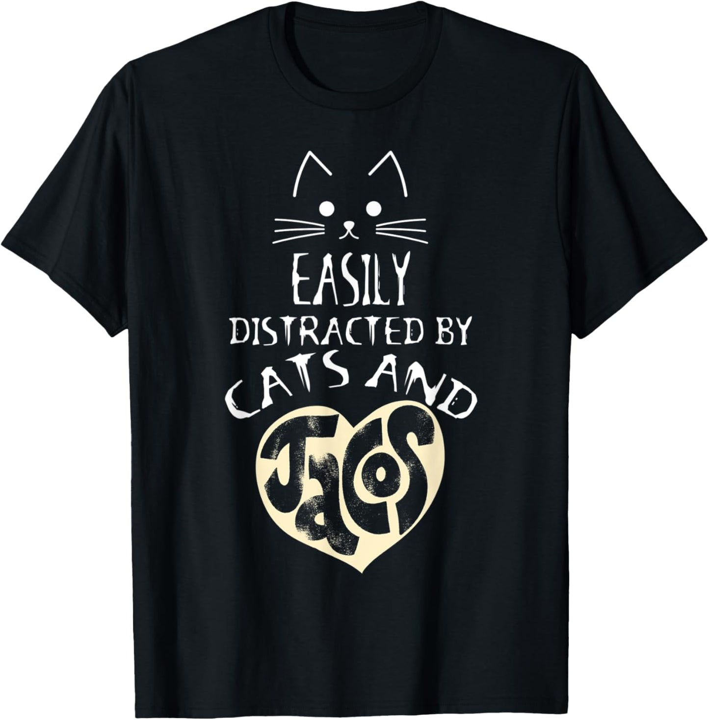 Easily Distracted By Cats And Tacos Kawaii Cat Lovers T-Shirt