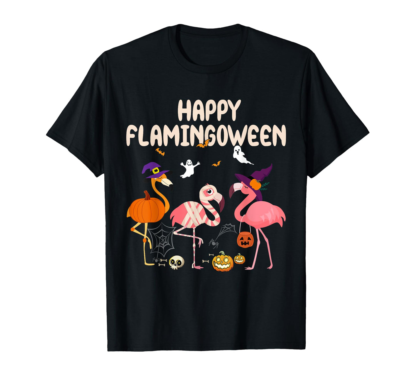 Halloween happy Flamingoween witch pumpkin mummy flamingo T-Shirt