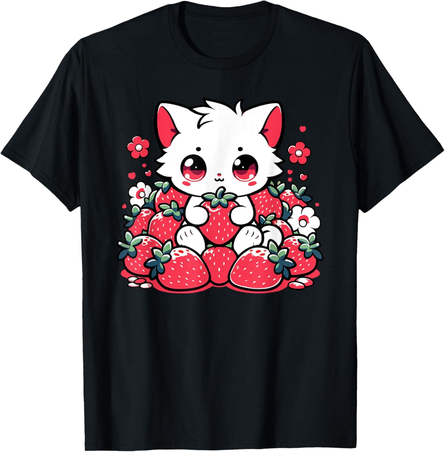Kawaii Strawberry Kitty | Cute Fruit Cat Lover T-Shirt