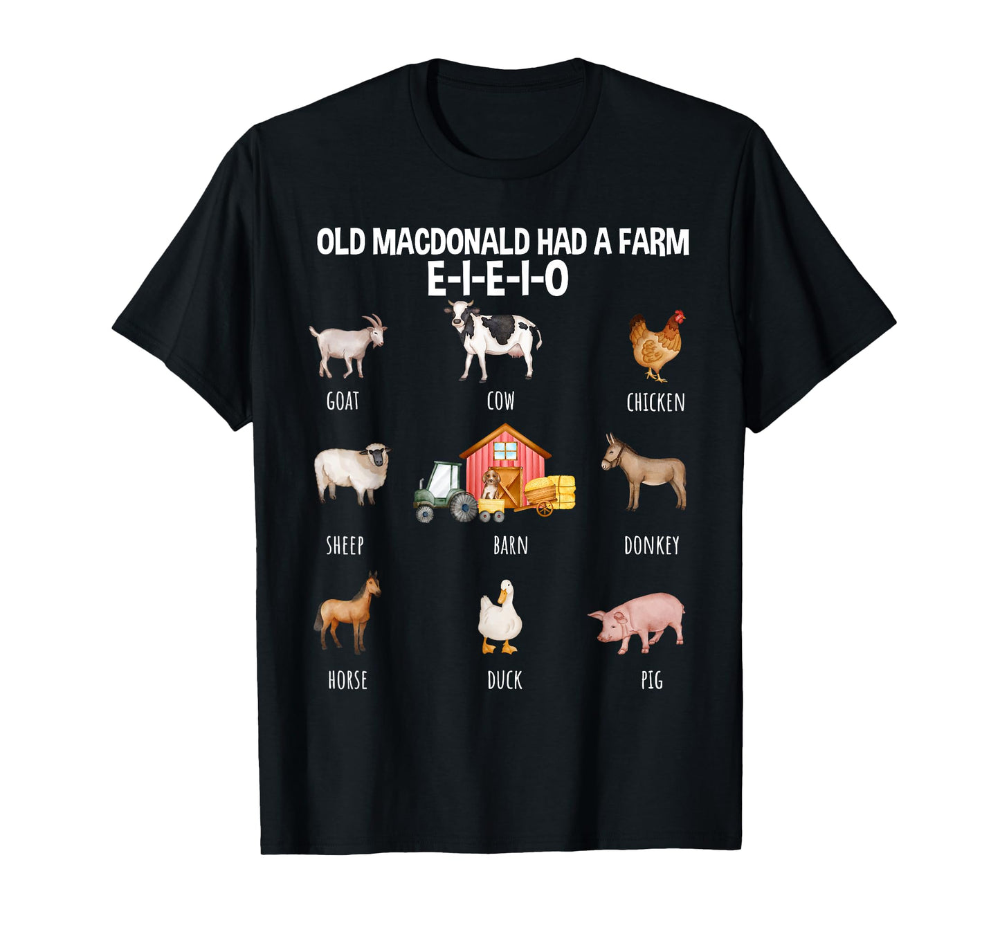 Toddler Kids Old MacDonald Had a Farm E-I-E-I-O Nursery Song T-Shirt
