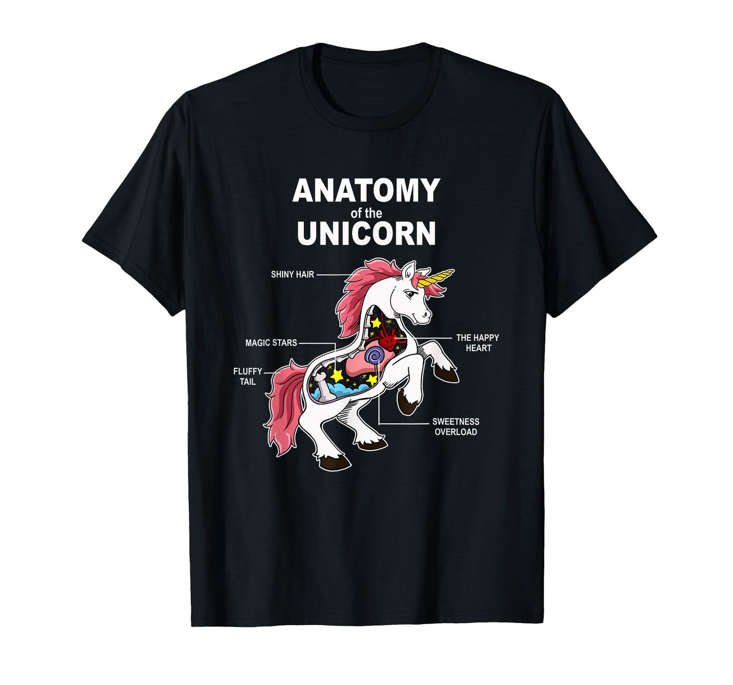 Unicorn Anatomy Cute Magic Creature Funny T-Shirt