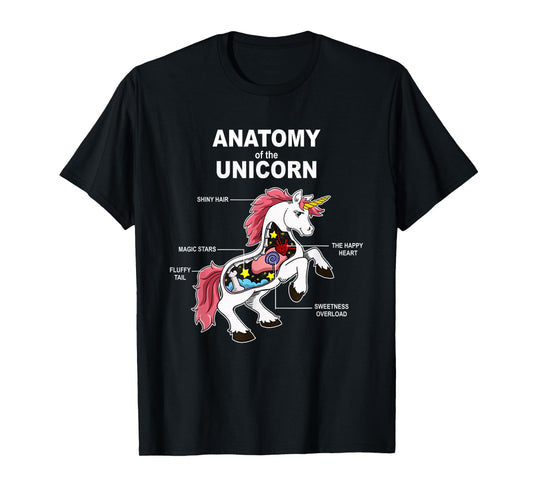 Unicorn Anatomy Cute Magic Creature Funny T-Shirt