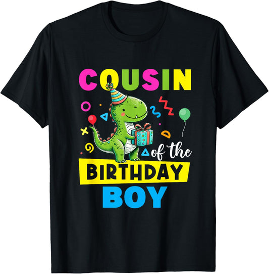 Groovy Cousin of the Birthday Boy Dinosaur Family Matching T-Shirt