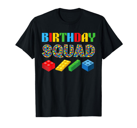 Birthday Squad Blocks Building Master Builder Bday Tee Funny T-Shirt