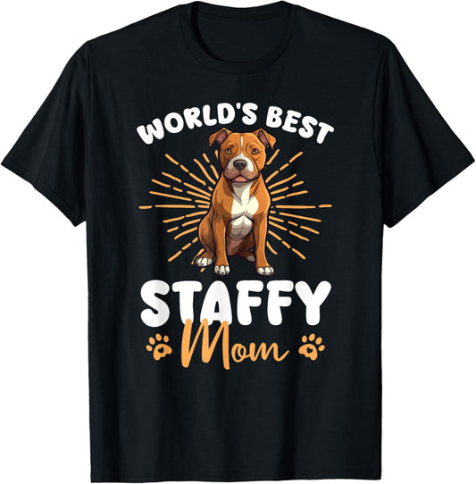 American Staffordshire Terrier World's Best Staffy Mom T-Shirt