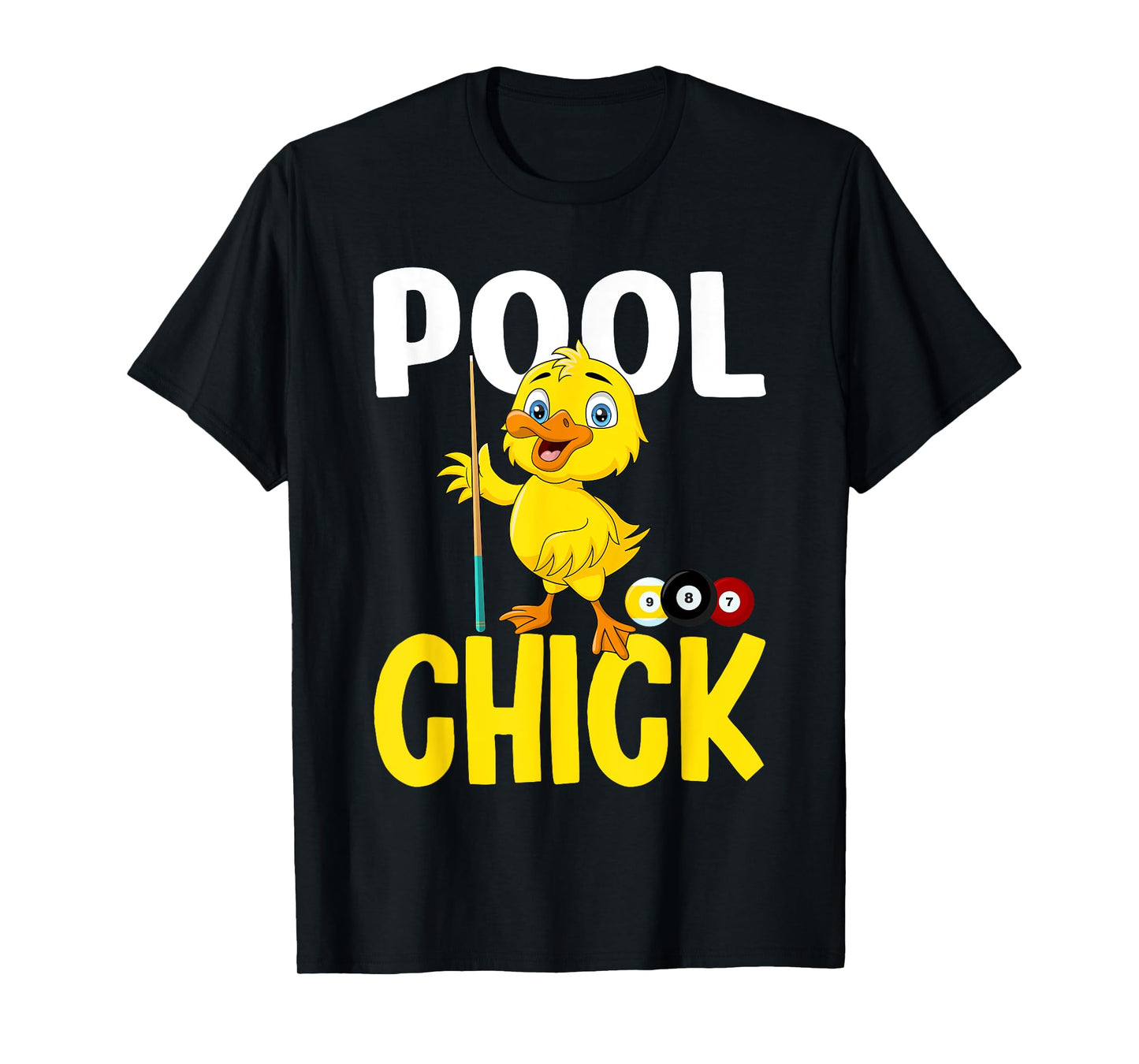 Funny Pool Chick 8 Ball Women Cute Billiards Ladies T-Shirt