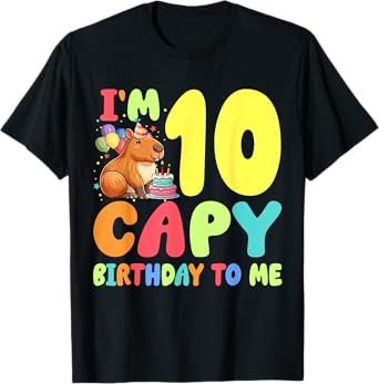 I'm 10 Year Old Capy Birthday To Me 10th Birthday Capybara T-Shirt