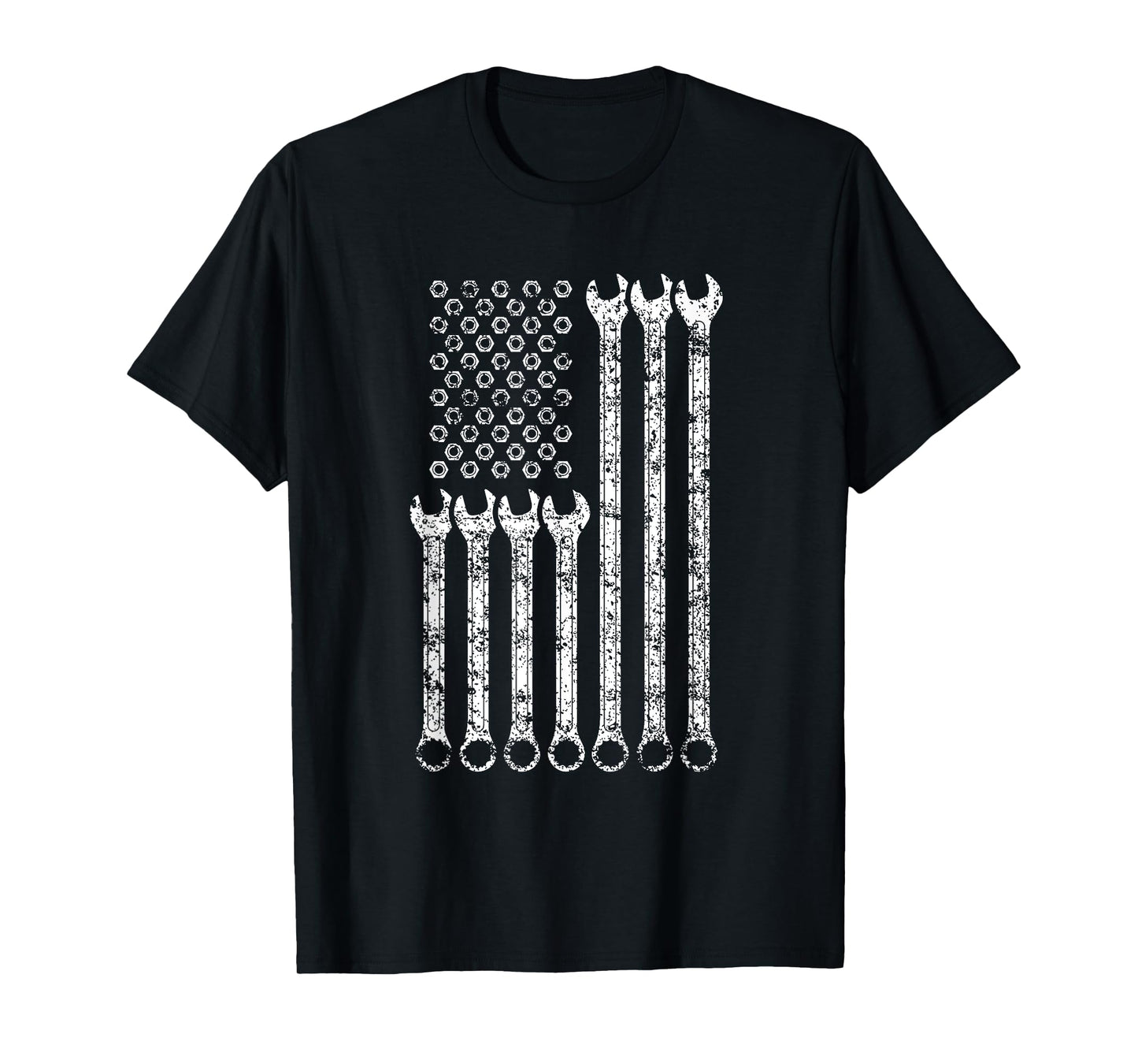 American Flag Mechanic Combination Wrench Wrenches Car T-Shirt