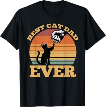 Best Cat Dad Ever Fathers Day Kitten Lover Feline Owner Papa T-Shirt