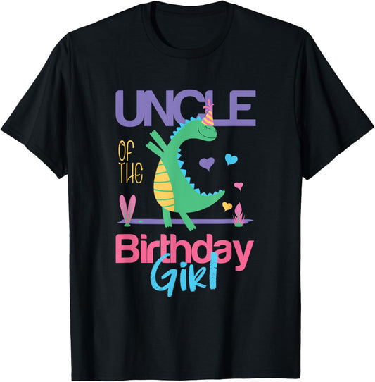 Uncle of the Birthday Girl Dinosaur Theme Matching Family T-Shirt