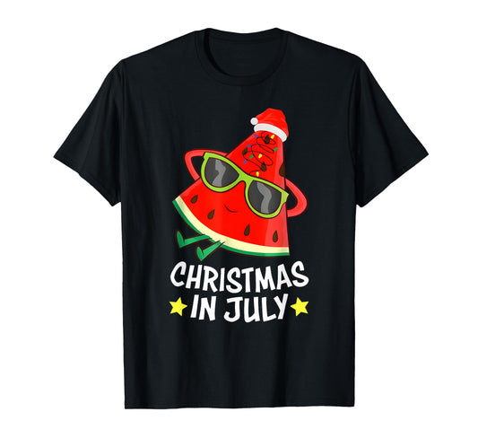 Christmas In July Watermelon Xmas Tree Summer Men Women Kids T-Shirt