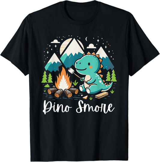 Dino Smore Funny Camping Dinosaur Camper Campfire T-Shirt