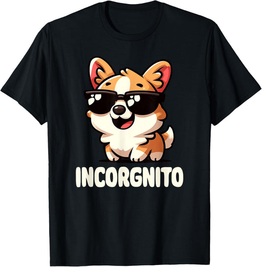 Corgi Incorgnito Pun Funny Dog Lover Design T-Shirt