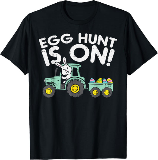 Egg Hunt Is On Bunny Tractor Cart Cute Easter Boys Gift T-Shirt