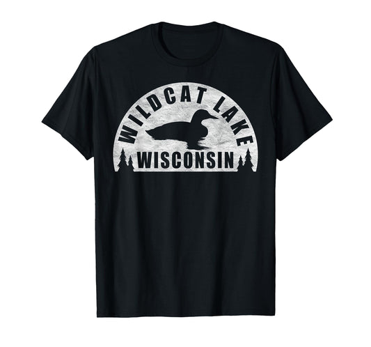 Wildcat Lake Northern Wisconsin Loon T-Shirt for Men Women Girls Kids