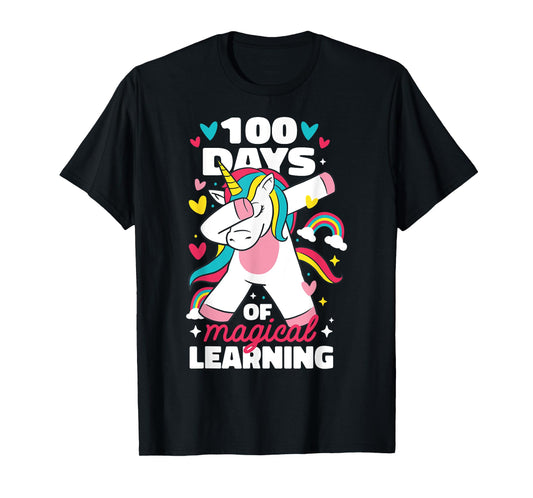 100 Days of Magical Learning 100th Day of School Unicorn T-Shirt